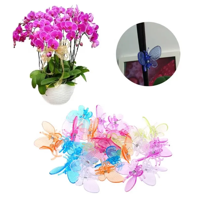 Garden decoration outdoor indoor ornament plant flower support girl hair butterfly claw clip