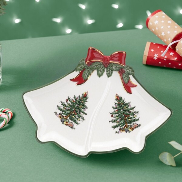 Spode Christmas Tree Ribbon Bell Dish