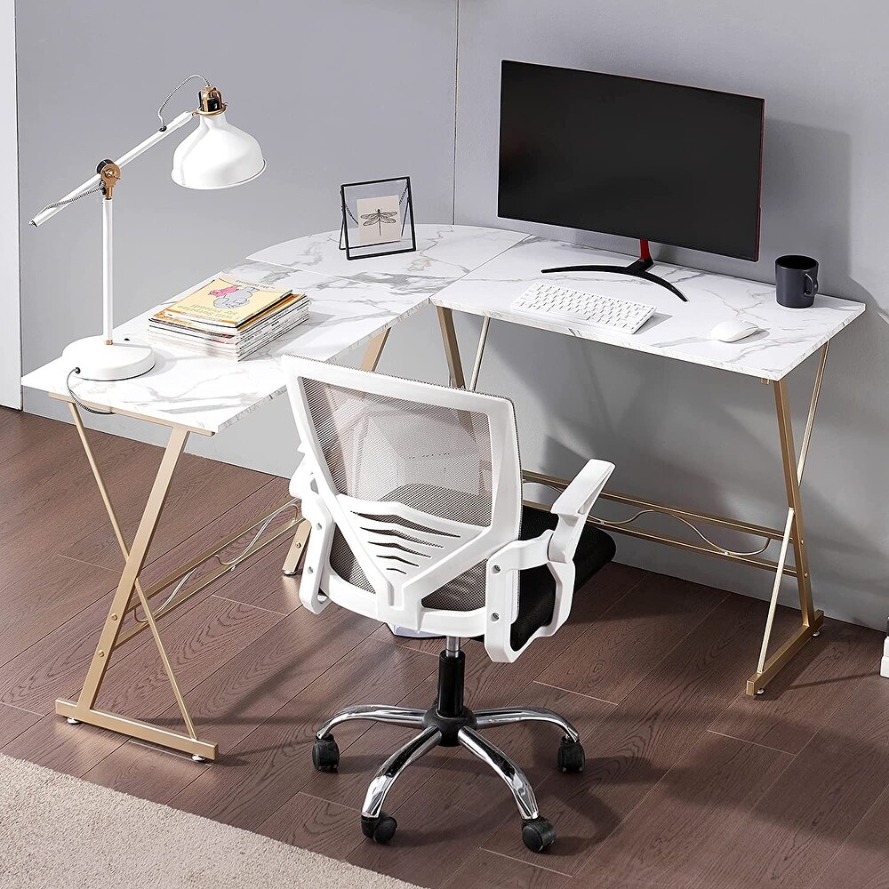 Ivinta L Shaped Computer Corner Desk  49.6inch Home Office Desk  Modern Writing Table Gaming Desk