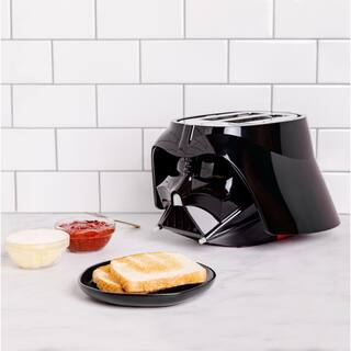 Uncanny Brands Black Star Wars Darth Vader Halo Two-Slice Toaster -- Lights-Up and Makes Lightsaber Sounds TSTE-SRW-VAD1