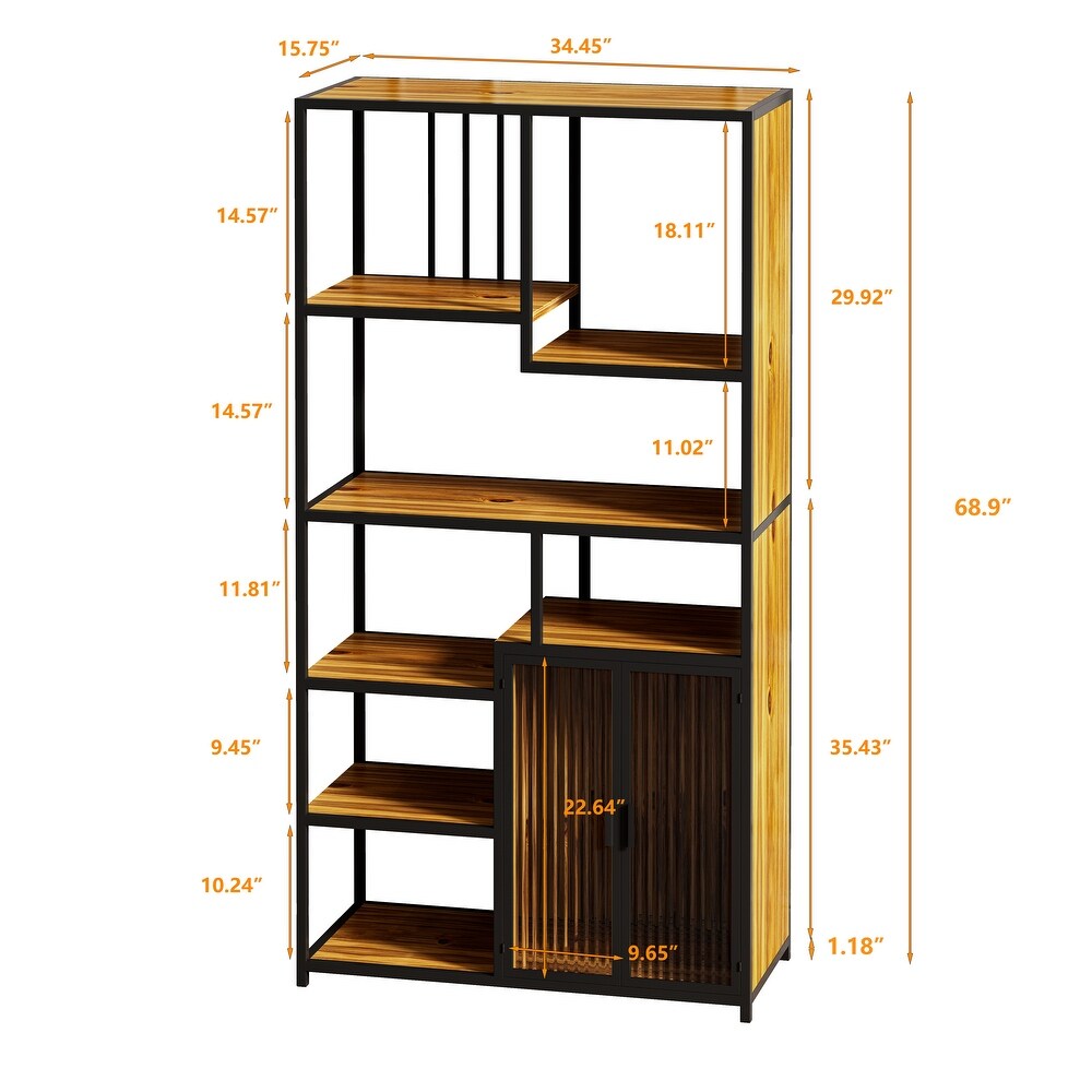 Bookshelf Storage with Enclosed Storage Cabinet