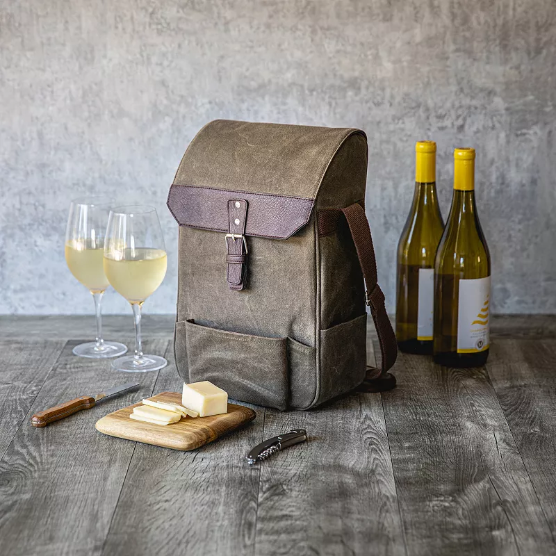 Legacy 2-Bottle Insulated Wine and Cheese Cooler with Cheese Board， Knife and Corkscrew