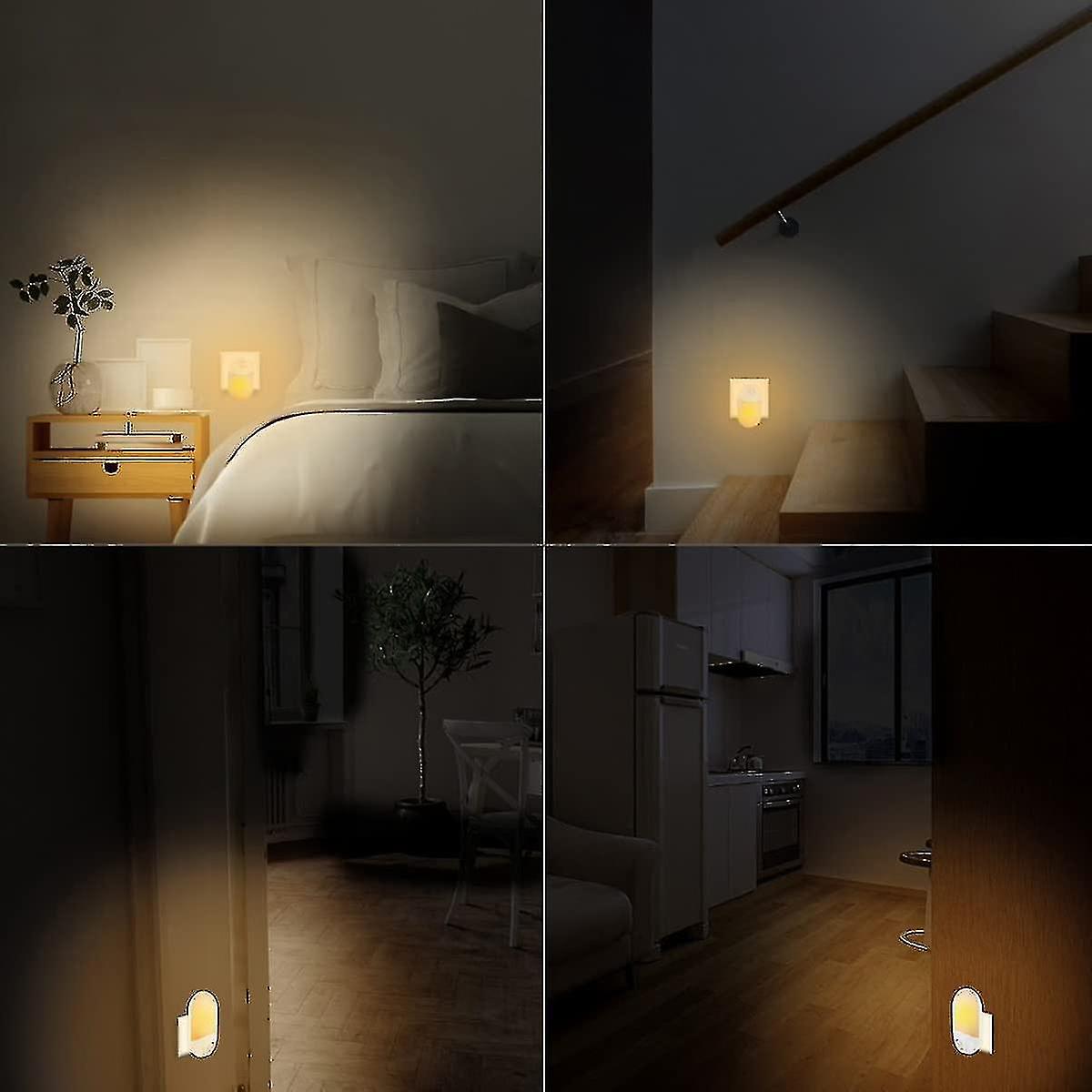 Led Motion Sensor Night Light Energy Saving Plug In For Children's Room ( Warm White)