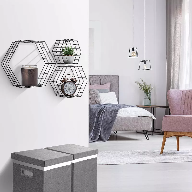 Sorbus Hexagon Wall Shelf 3-piece Set