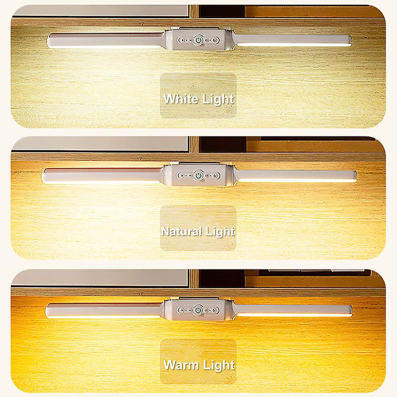 Led Night Light Usb Rechargeable Remote Control Double Head Rotating Desk Lamp Magnetic 3color Adjustable Brightness Table Light