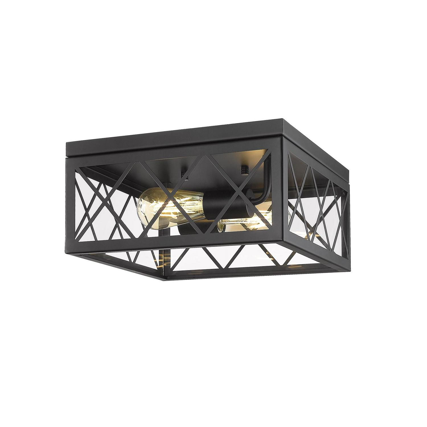 Ove Decors Gamma 2-Light Ceiling Flush Mount in Black