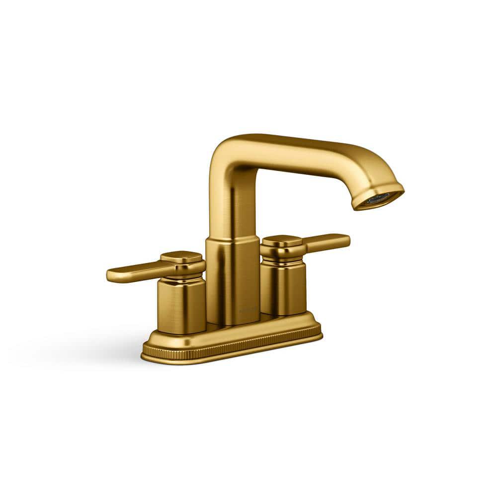 KOHLER Numista 4 in Centerset 2Handle Bathroom Faucet in Vibrant Brushed Moderne Brass