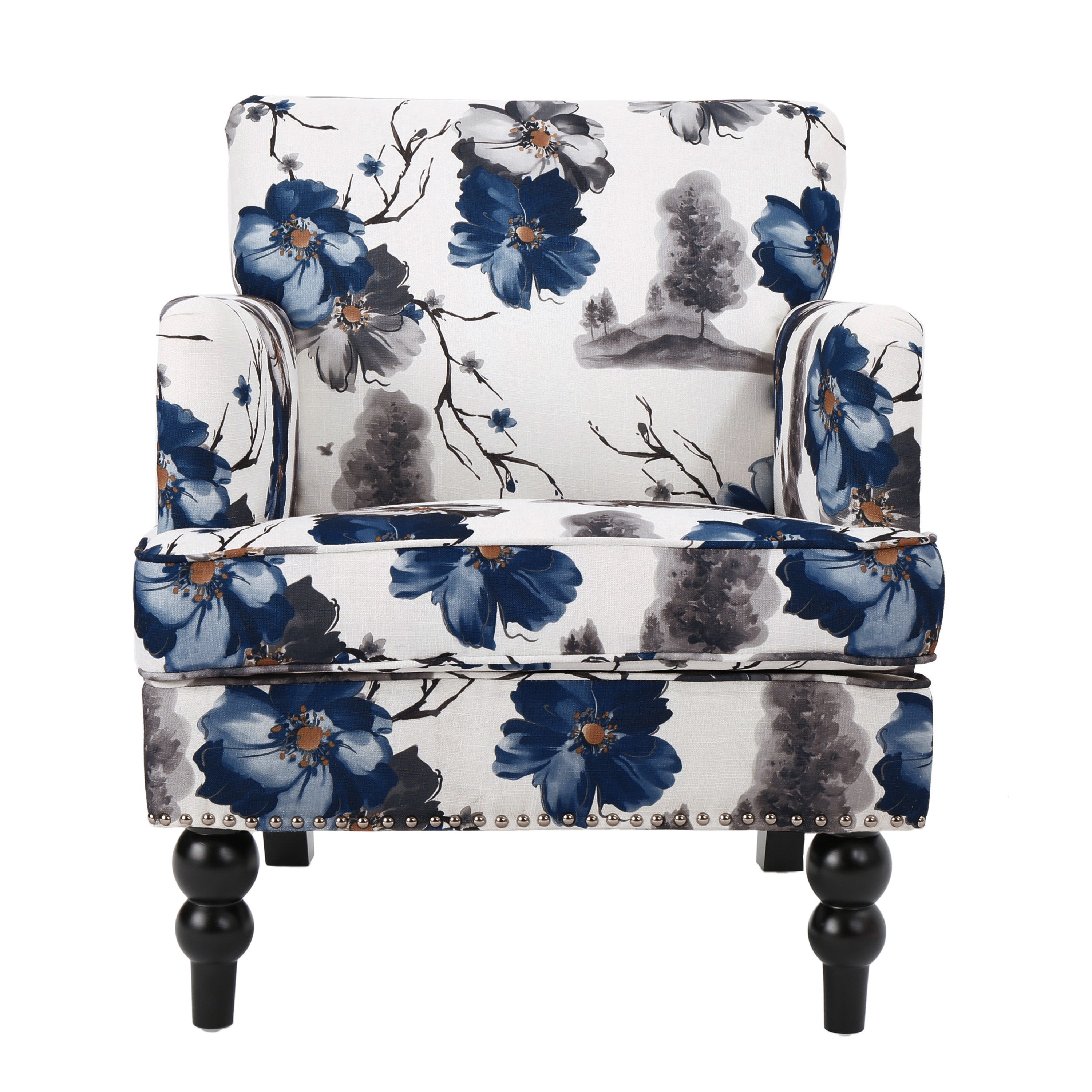 Manon Floral Print Fabric Club Chair