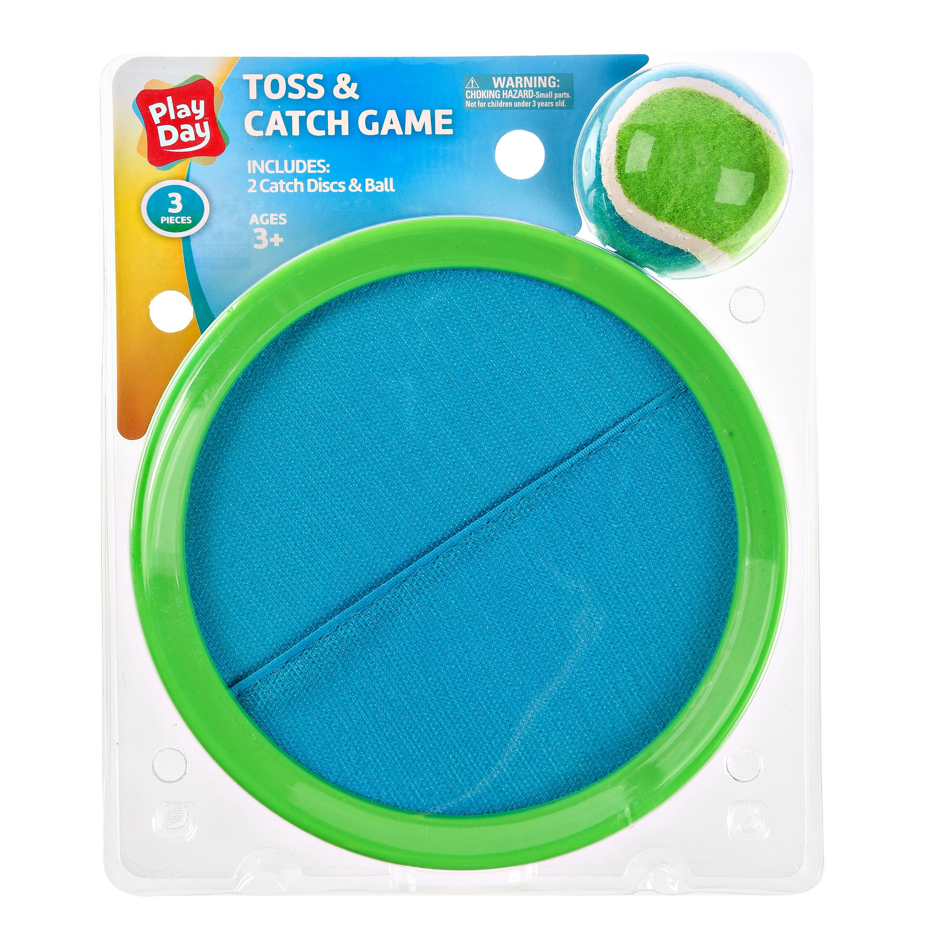 Play Day Toss and Catch Game， 2 Discs and 1 Ball， Child Ages 3+