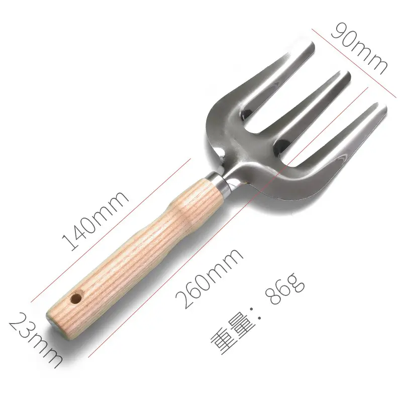 Heavy Duty 5 Pieces Stainless Steel Head Wooden Handle Gardening Tool Set For Home And Garden