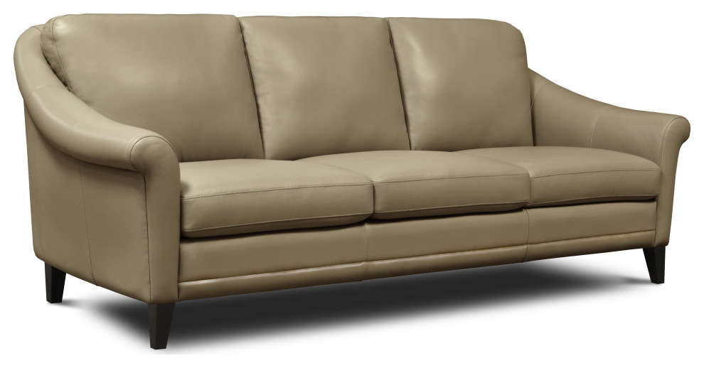 Sienna Genuine Leather Midcentury Modern Sofa   Contemporary   Sofas   by Hello Sofa Home  Houzz