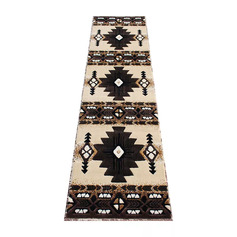 Masada Rugs Masada Rugs 2'x7' Southwest Native American Runner Rug - Design C318 Berber