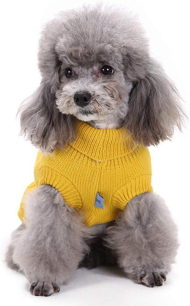 Dog Sweater， Warm Pet Sweaters Dogs Large Dogs， Cute Knitted Classic Cat Sweater Dog Clothes Coat For Girls Boys Dog Puppy Cat(medium，yellow)