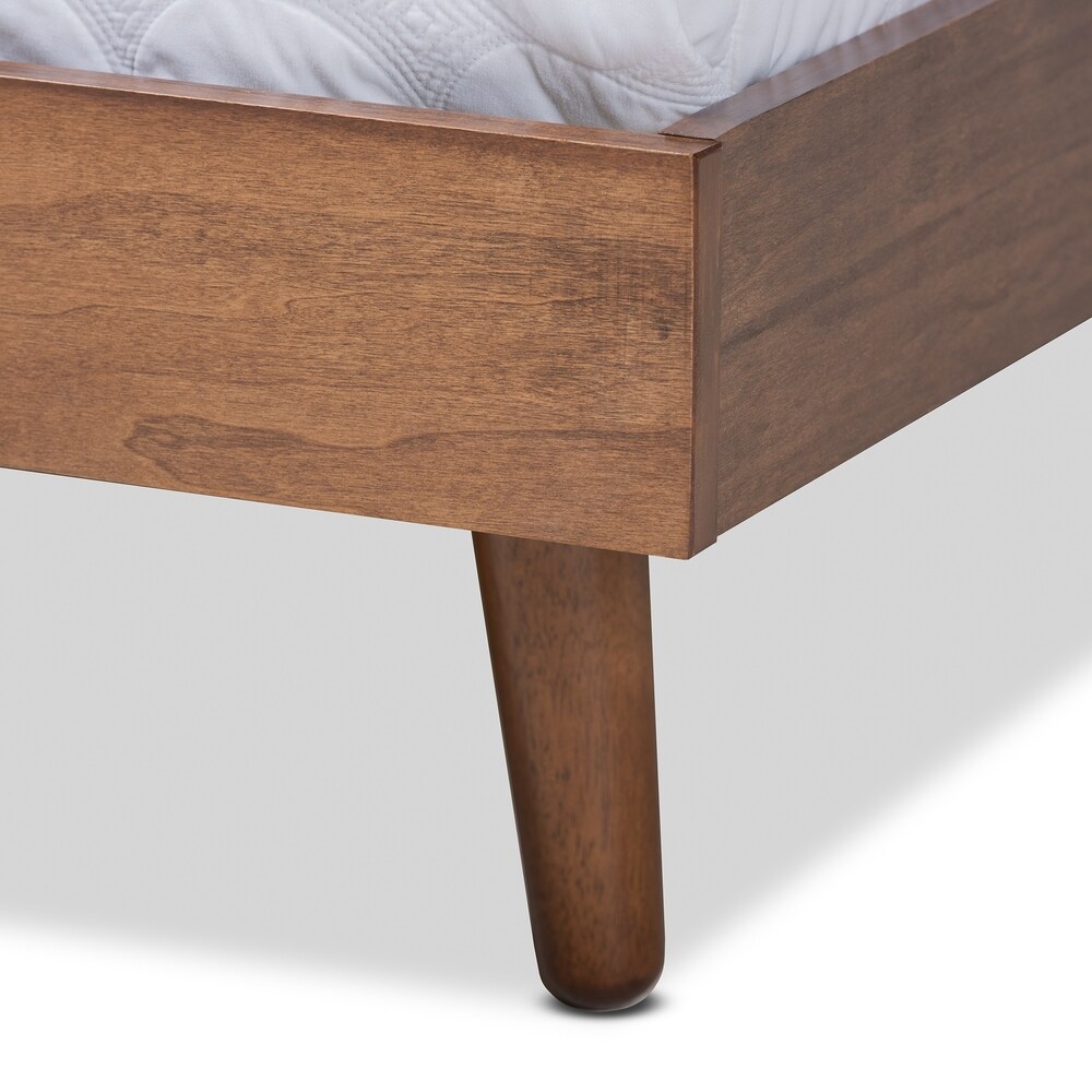 Anzia Mid Century Modern Wood Platform bed