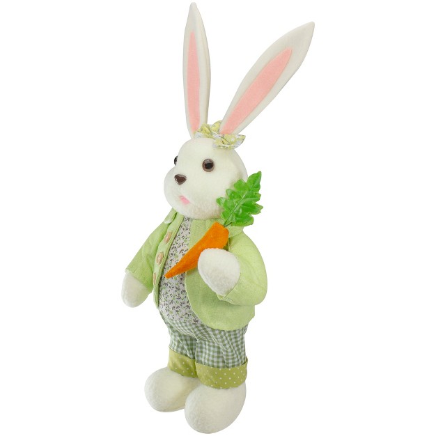 White And Green Standing Rabbit Easter Figure