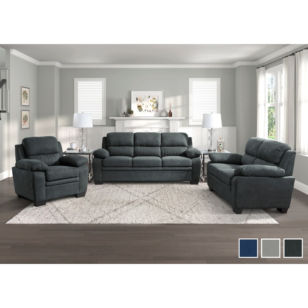 Onofre 3 Piece Fabric Living Room Sofa Set