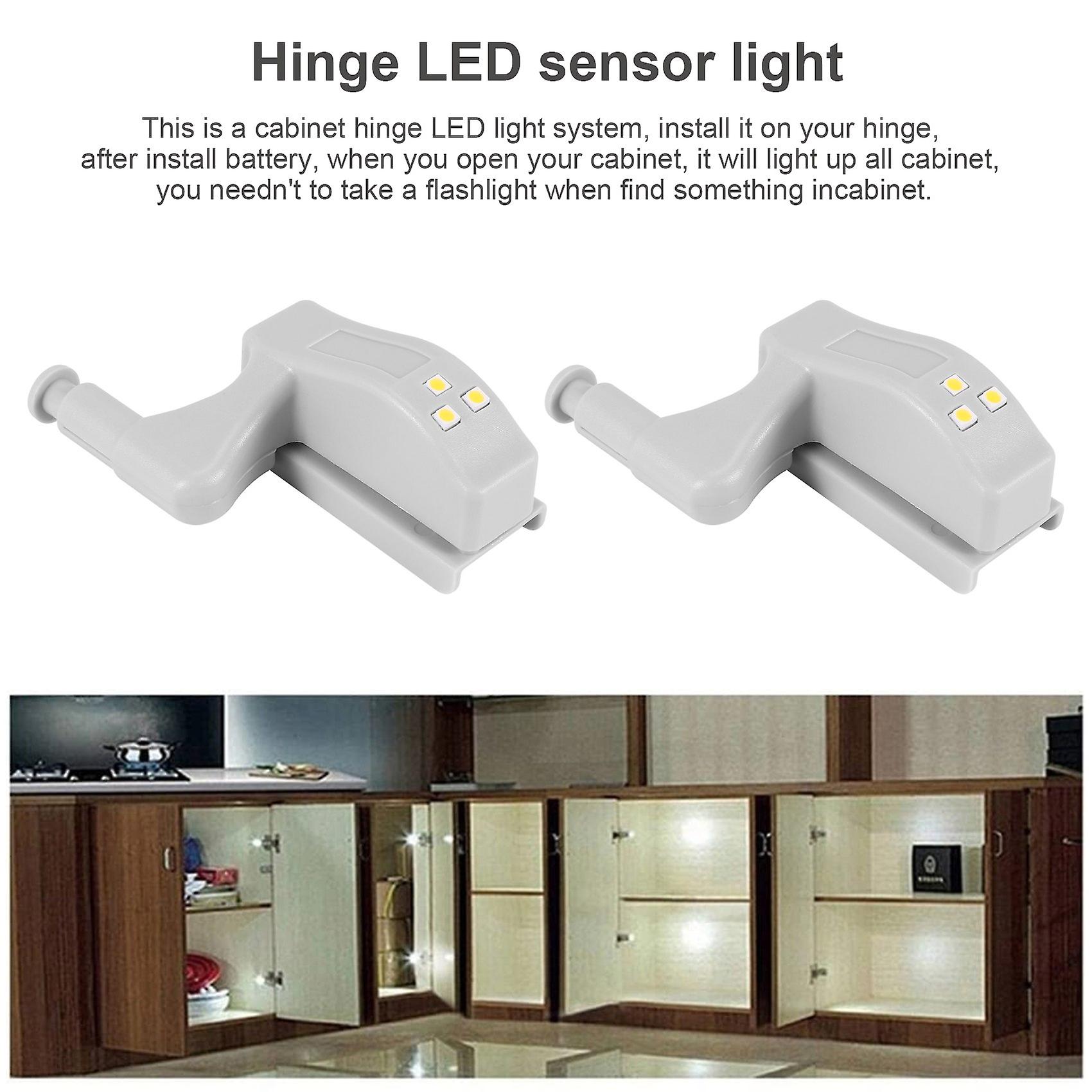 10pcs Cabinet Cupboard Wardrobe Led Hinge Light Lamp Warm White