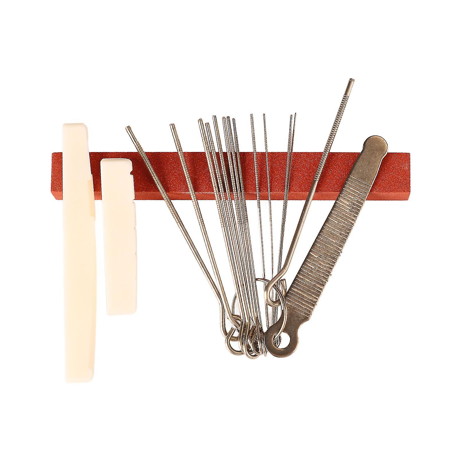 Guitar File Set Metal Stone Guitar File Needle with Nut Saddle for Forming Copying Repair Maintenance