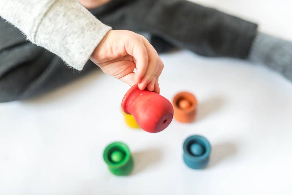 Colored Wooden Cups and Balls