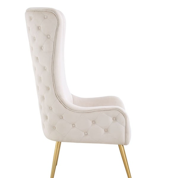 Best Master Furniture Kireth Velvet Upholstered High Back Accent Chair with Gold Legs