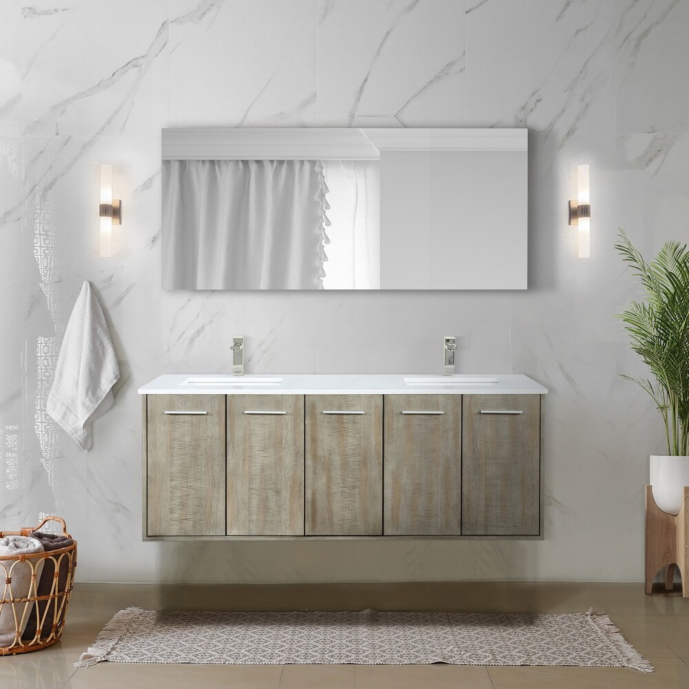 Fairbanks 24 in W x 20 in D Rustic Acacia Bath Vanity  Cultured Marble Top and 18 in Mirror