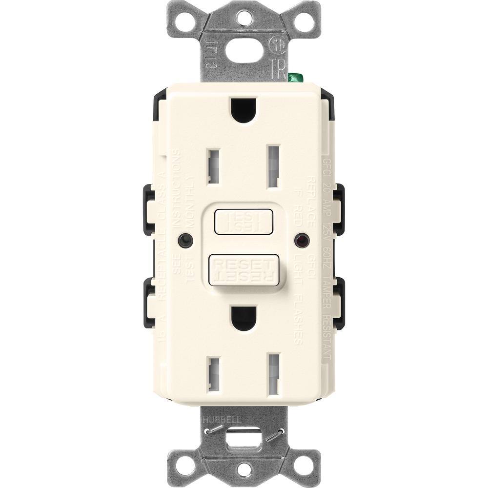 Lutron Claro 15-Amp Tamper Resistant Duplex Receptacle Biscuit (SCR-15-GFST-BI) SCR-15-GFST-BI