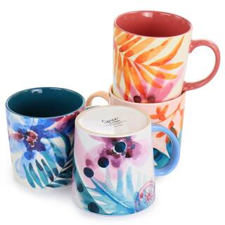 Spice BY TIA MOWRY Goji Blossom Fine Ceramic 4 Piece 17oz Mug Set in Multi Color 985118327M