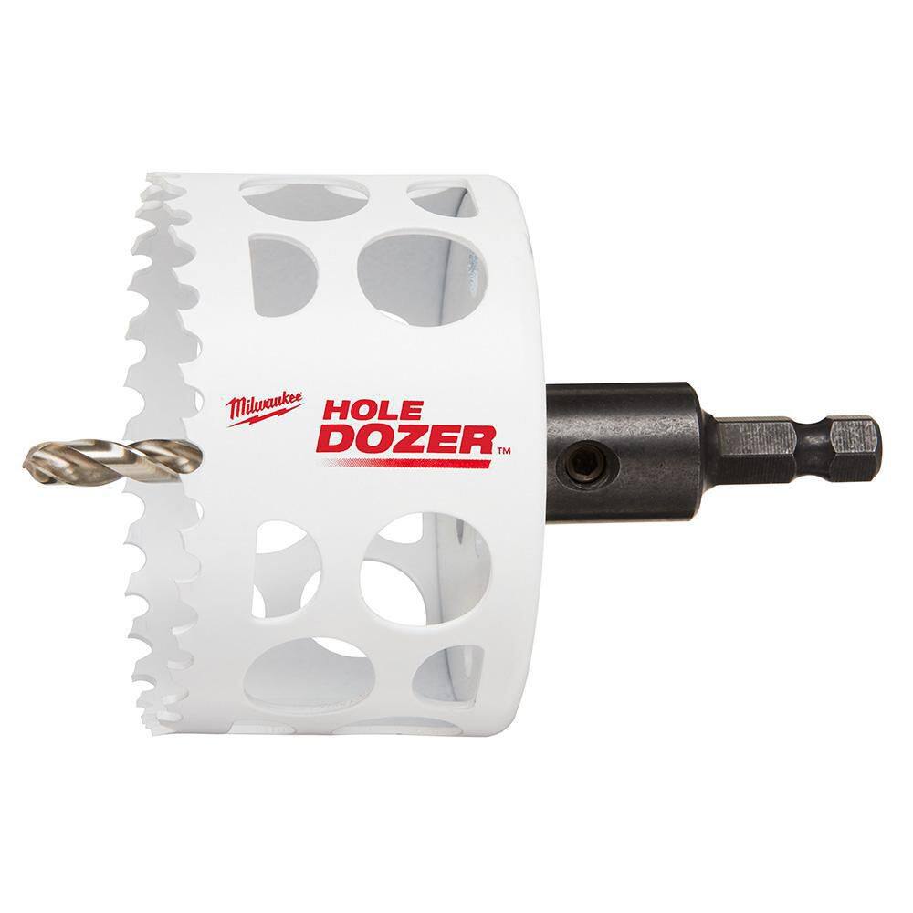 MW 3 in. Hole Dozer Bi-Metal Hole Saw with 38 in. Arbor  Pilot Bit 49-56-9670