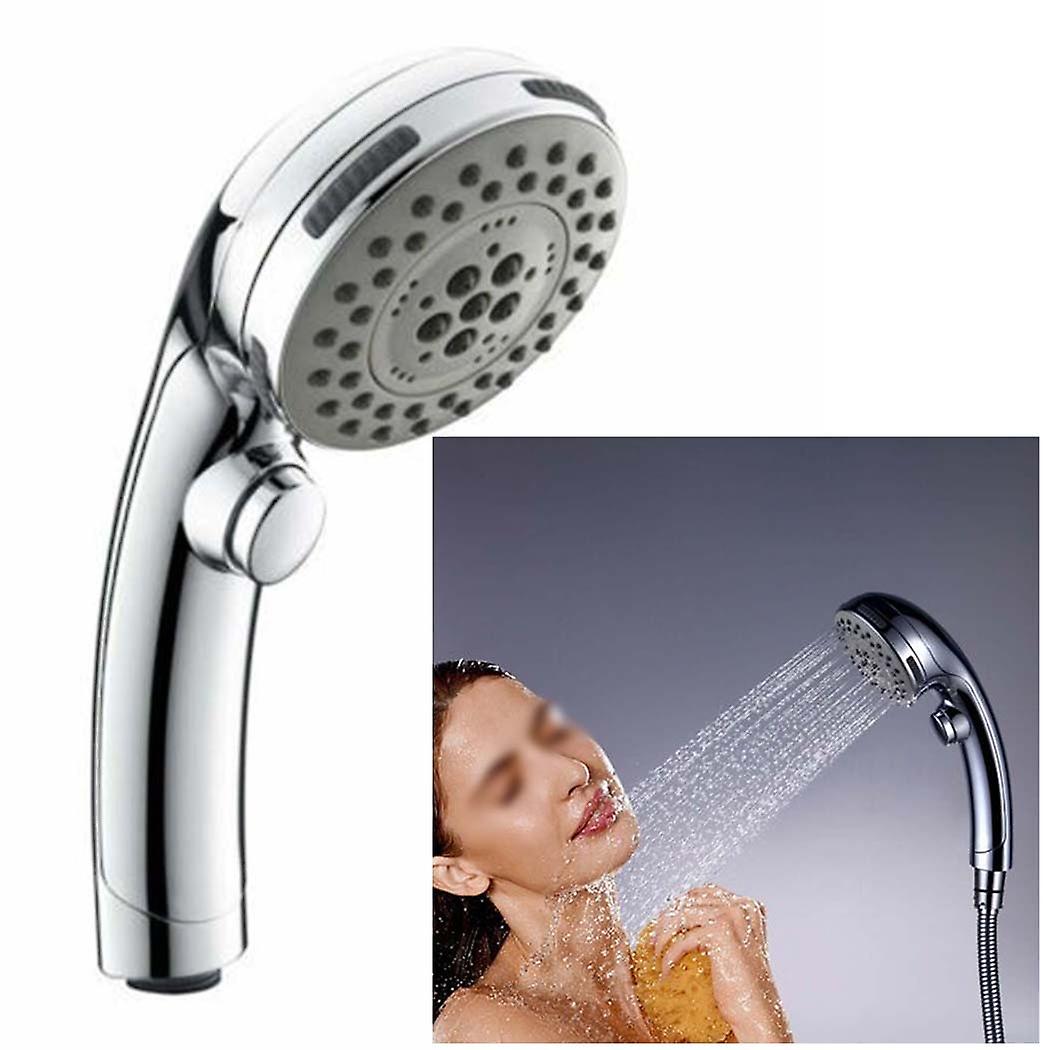 High Pressure Shower Head 5 Modes Adjustable Abs Plastic Chrome Round Rain Shower Head Hand-held With On/off Switch Spray Shower