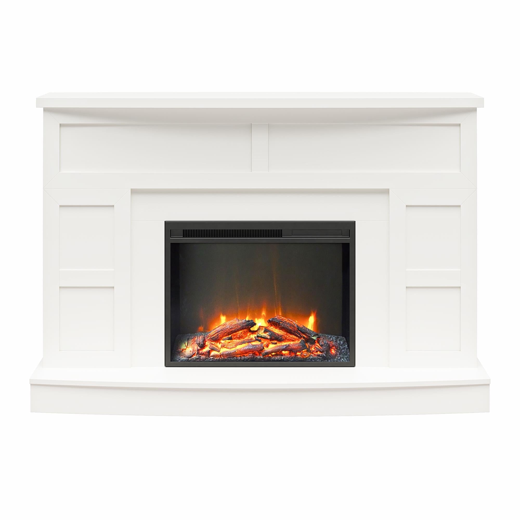 Ameriwood Home Barrow Creek Mantel with Fireplace, White