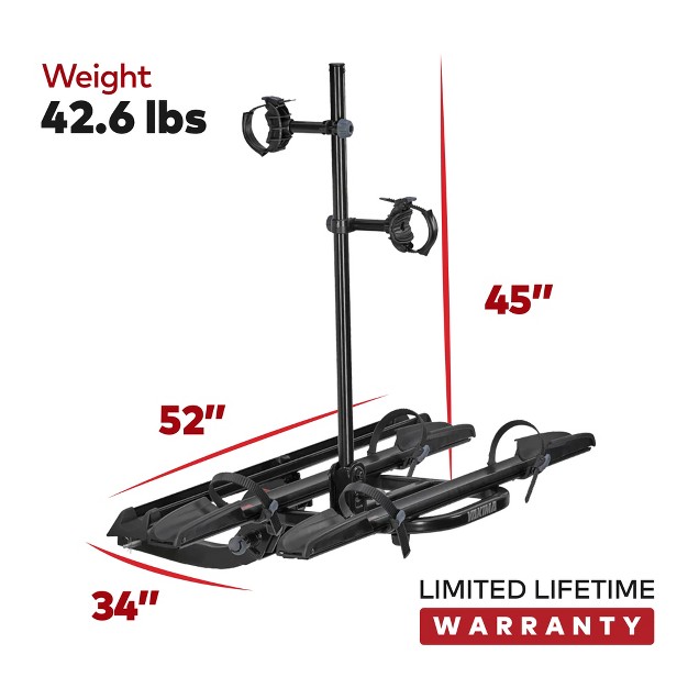 Yakima Onramp 2 Inch Ebike Hitch Mounted Bike Rack Holds 2 Bicycles Up To 66 Pounds Each Compatible With Yakima Backswing And Straightshot Black