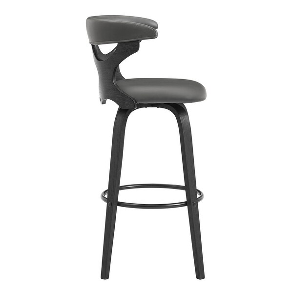 Zenia Modern Faux Leather and Wood Swivel Bar/Counter Stool