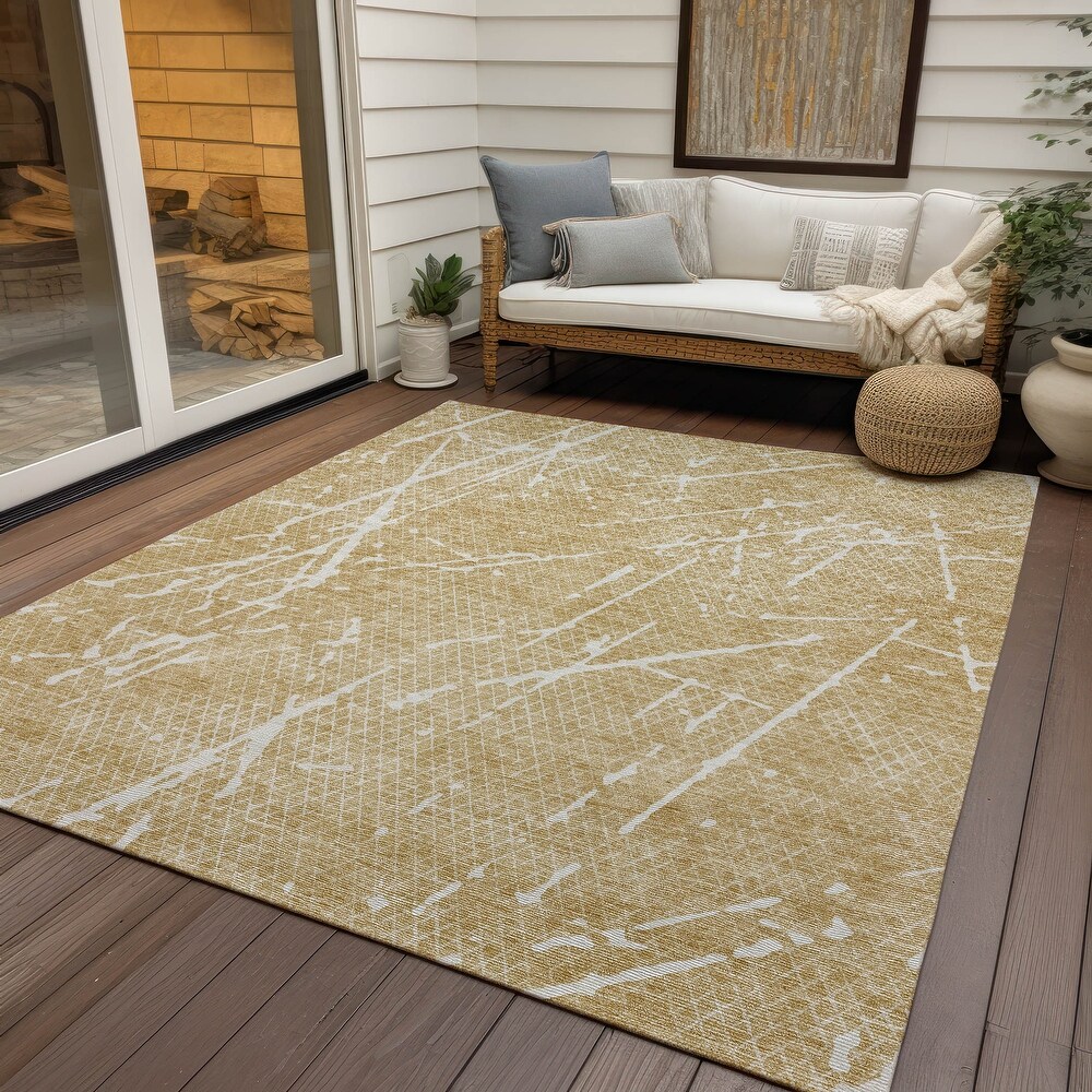 Machine Washable Indoor/ Outdoor Chantille Contemporary Crackle Rug