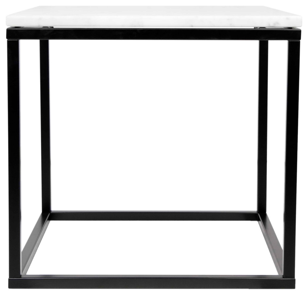 Modern Square Marble  ampMetal Side Table   Contemporary   Side Tables And End Tables   by Plush Pod Decor  Houzz