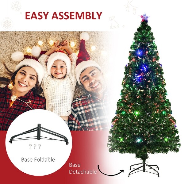 HOMCOM 6 ft. ColorChanging Lighted Christmas Tree with Stand