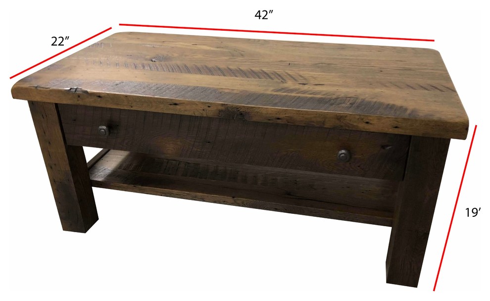 Foxfield Reclaimed Coffee Table   Rustic   Coffee Tables   by Rustic Red Door Company  Houzz