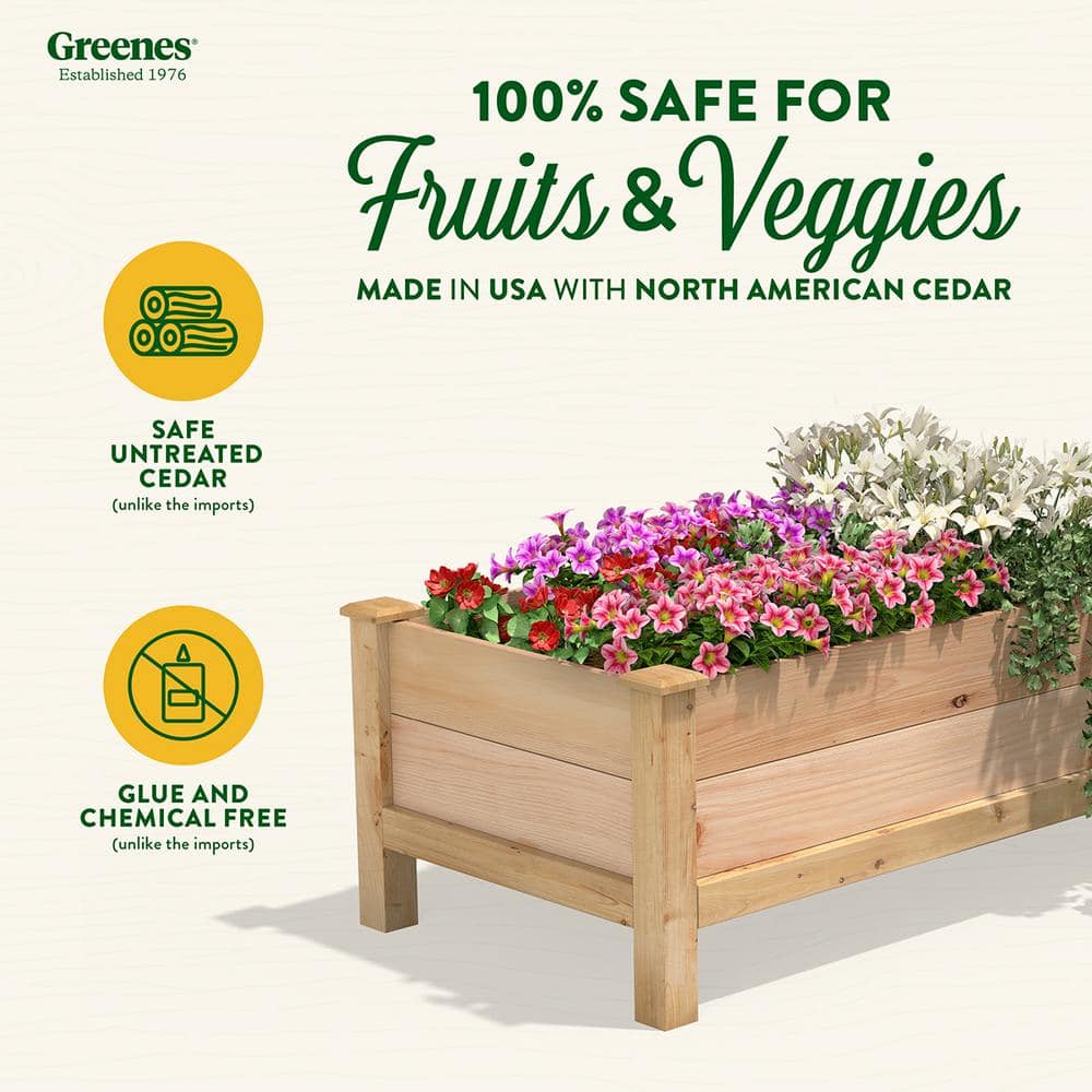 Greenes Fence 48 in. L x 24 in. W x 19 in. H Premium Cedar Elevated Garden Bed RCEV244819P