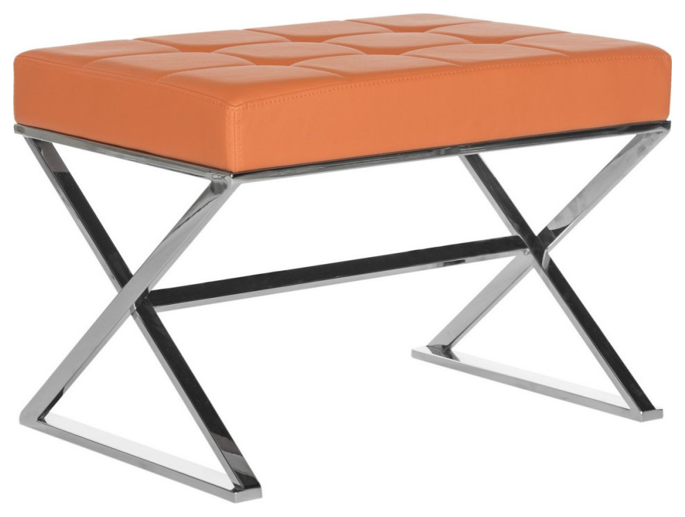 Channa Ottoman Orange   Modern   Footstools And Ottomans   by Virgil Stanis Design  Houzz