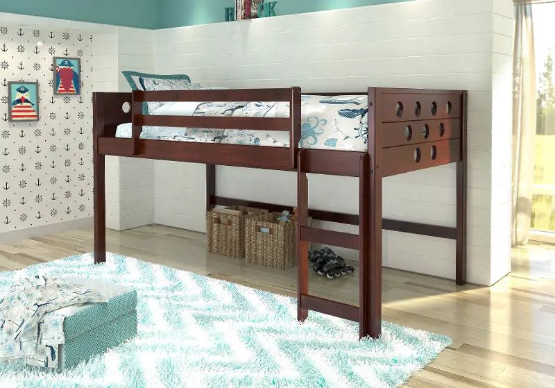 Boston Dark Brown Cappuccino Twin Loft Bed