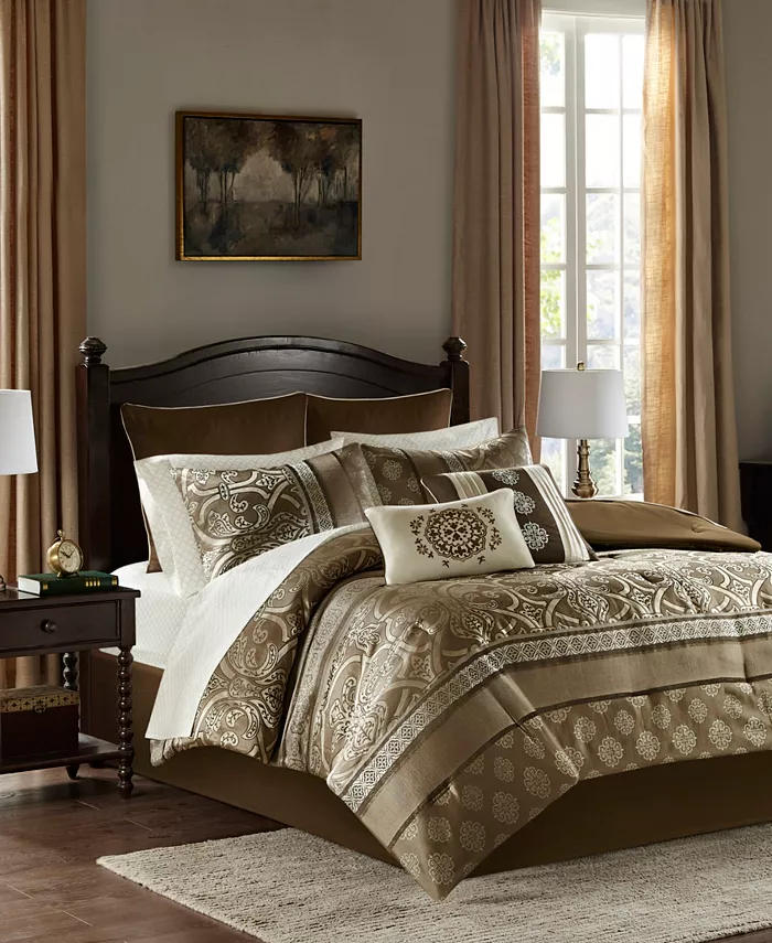 Madison Park Essentials Zara Jacquard 16-Pc. Comforter Set  Queen