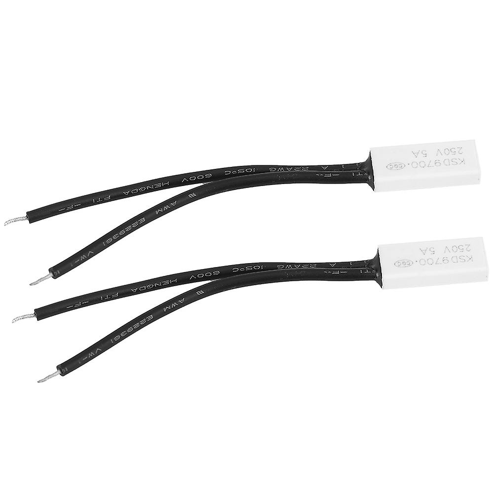 2pcs Ksd9700 Normally Closed Temperature Control Switch Thermal Protector Plastic Probe70