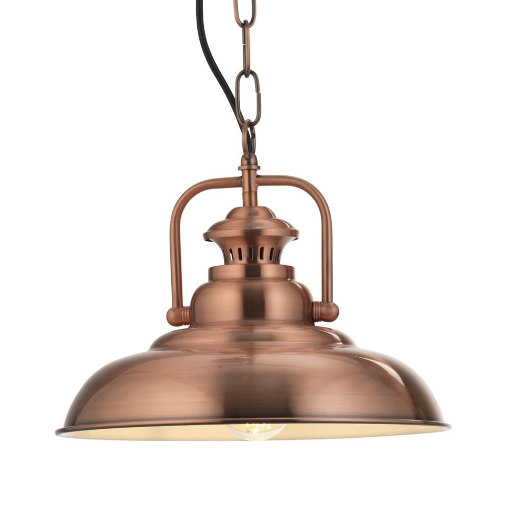 Oaks 5151 CU Sten Copper Vintage Industrial Dome Pendant 32cm