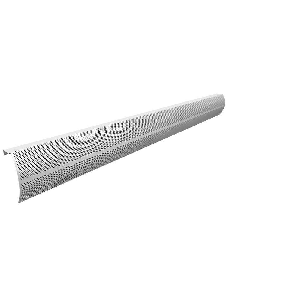 Baseboarders Elliptus Series 6 ft. Galvanized Steel Easy Slip-On Baseboard Heater Cover in White BA001-72-WHT