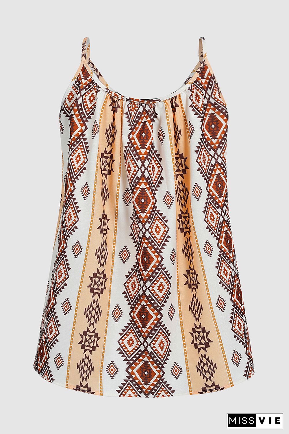 Allover Print Ruched Cami Top