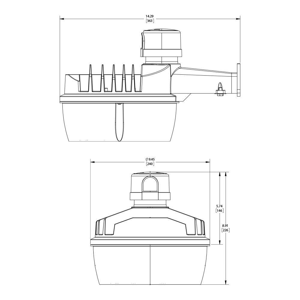 Halo ALS 100-Watt Equivalent Integrated LED Gray Dusk to Dawn Area Light 4000K ALS10A40GY