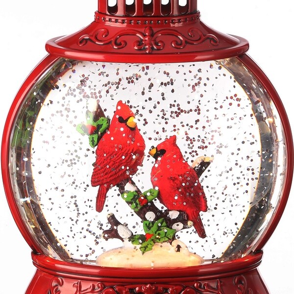 8.5 Led Cardinal Lantern Water Globe