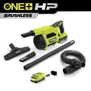 RYOBI ONE+ HP 18V Brushless Cordless Jobsite Hand Vacuum Kit with 4.0 Ah HIGH PERFORMANCE Battery and 18V Charger PBLHV701K