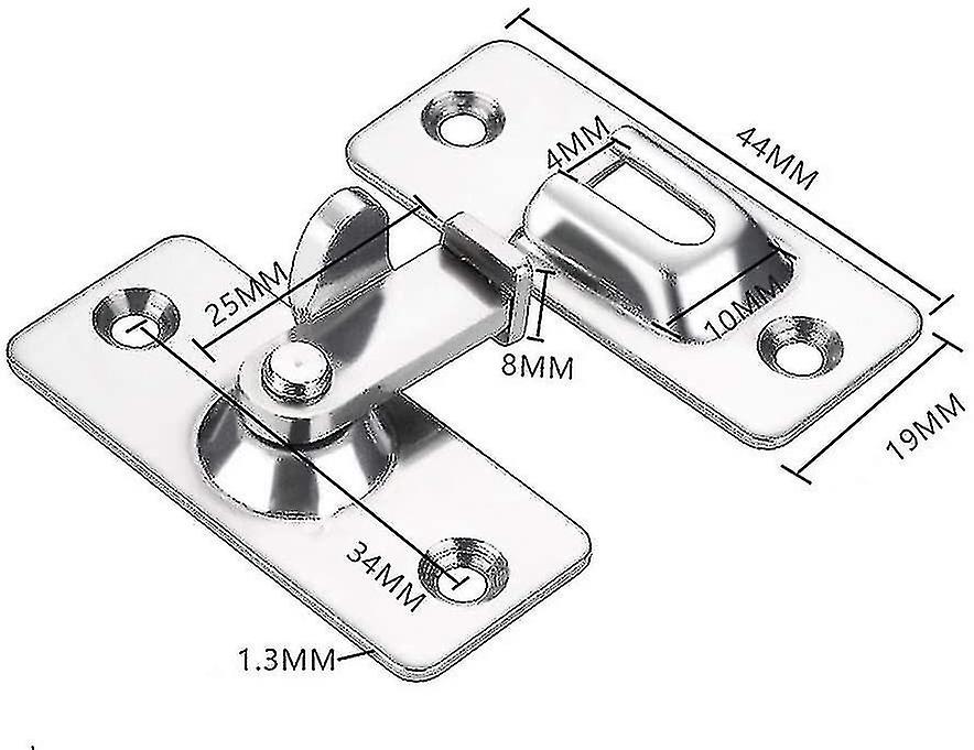 90 Degree Door Lock Latch， Stainless Steel Safety Angle Lock Latch For Sliding/push Door， Satin Nickel