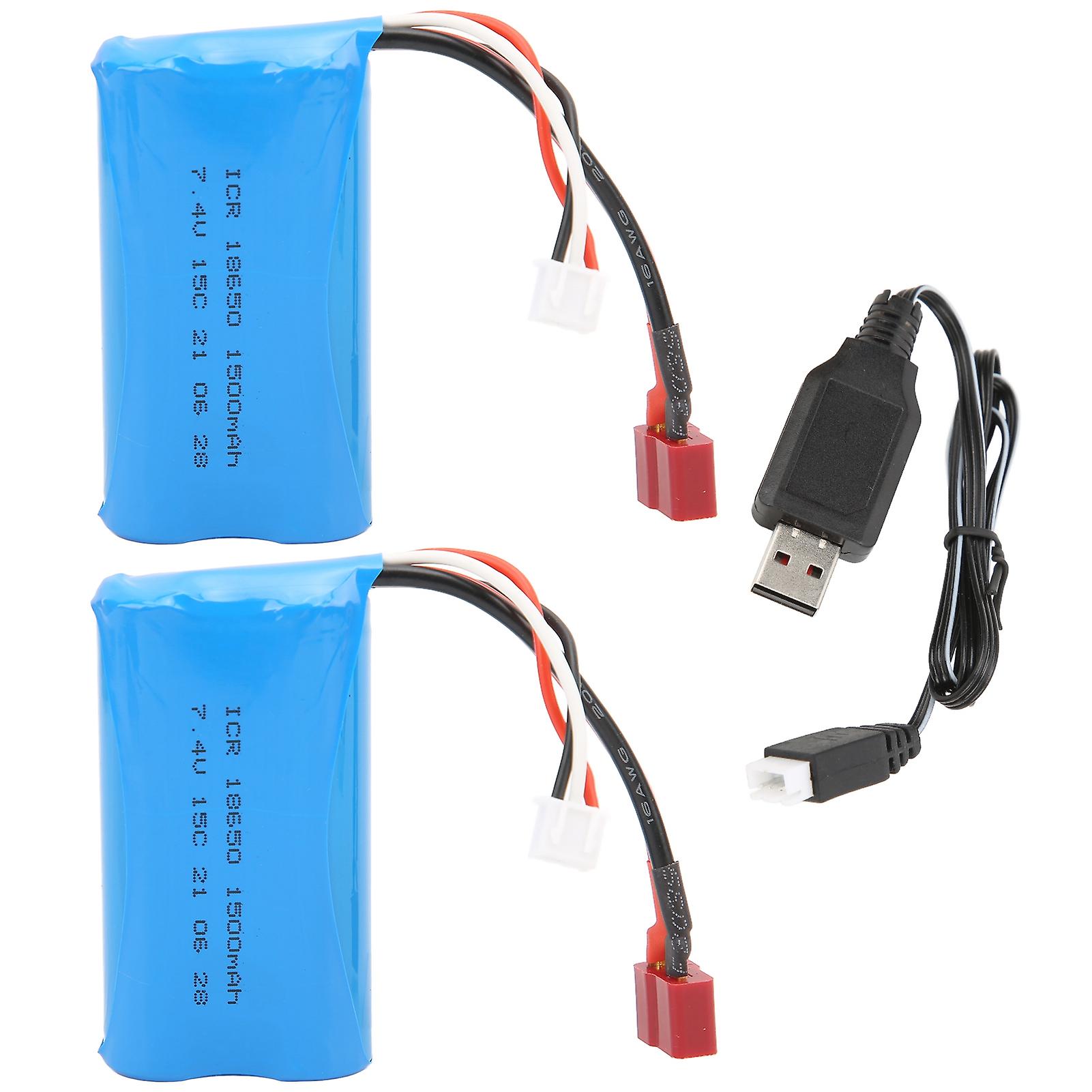 7.4v 1500mah 15c Lipo Battery With Charging Cable Rechargeable Lithium Battery For Rc Car Boat