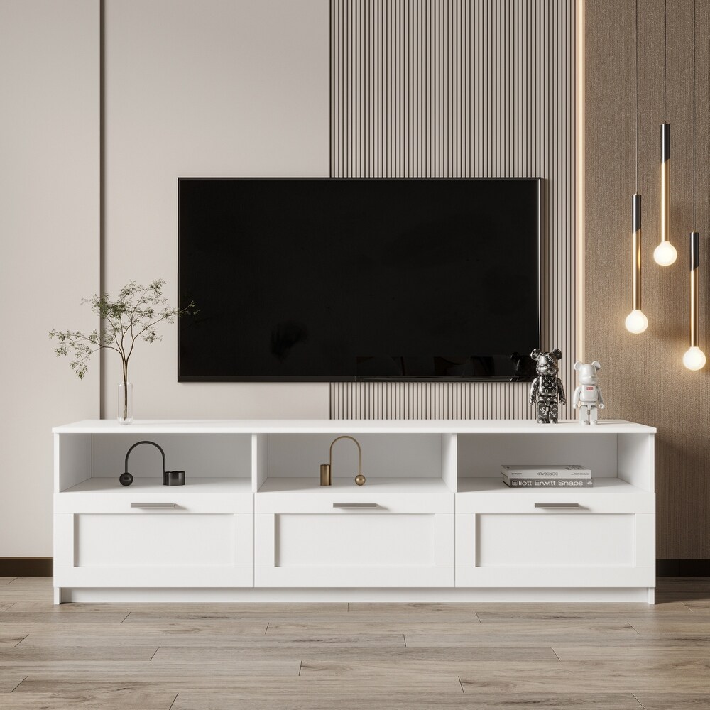 Modern Minimalist TV Cabinet 80 inch TV Stand  Open Locker Living Room Bedroom